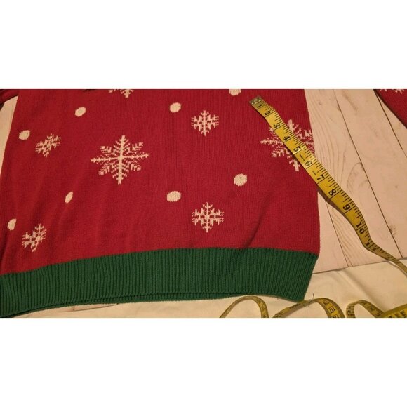 To be Jolly Ugly Christmas Sweater Womens Size XL Naughty Nice Swipe Sequins red - Picture 8 of 11